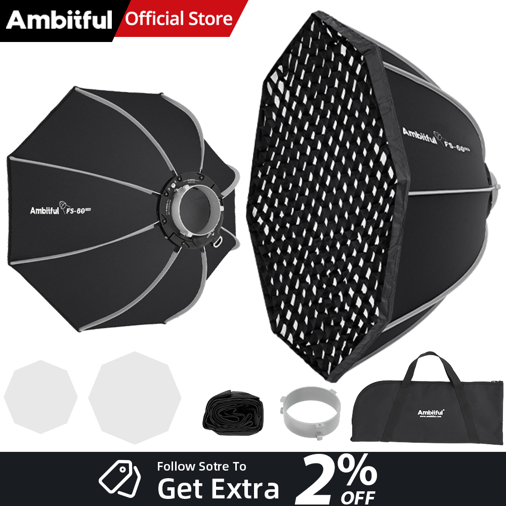 Photography Studio Lighting Set Up - Caixa de Luz Softbox AMBITFUL FS60PROII