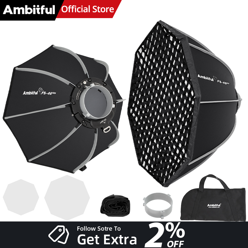 Photography Studio Lighting Set Up - Caixa de Luz Softbox AMBITFUL FS40PROII
