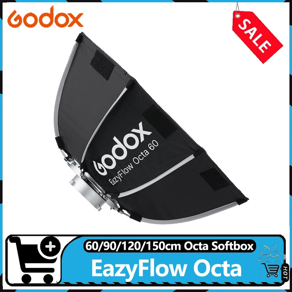 Photography Studio Lighting Set Up - Godox EazyFlow Series Octa 60/90/120/150cm: Softbox