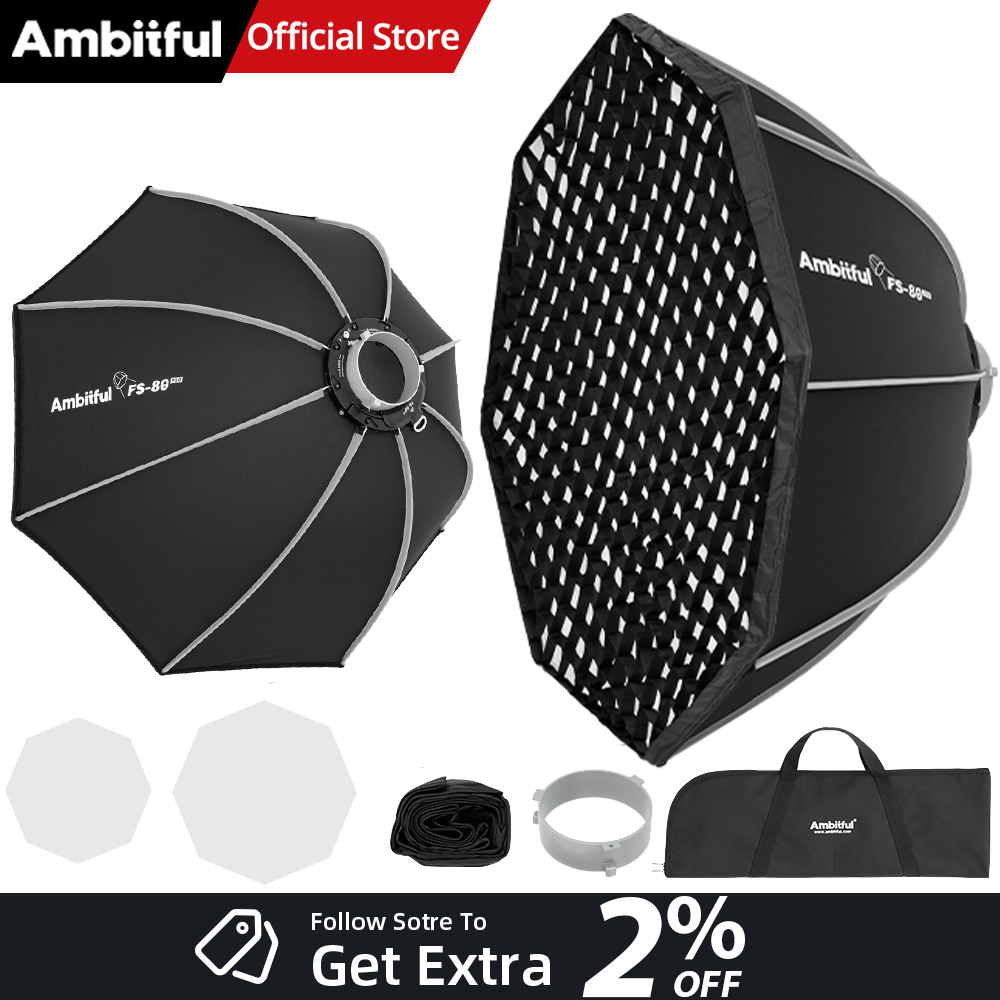 Photography Studio Lighting Set Up - Caixa de Luz Softbox AMBITFUL FS80PROII