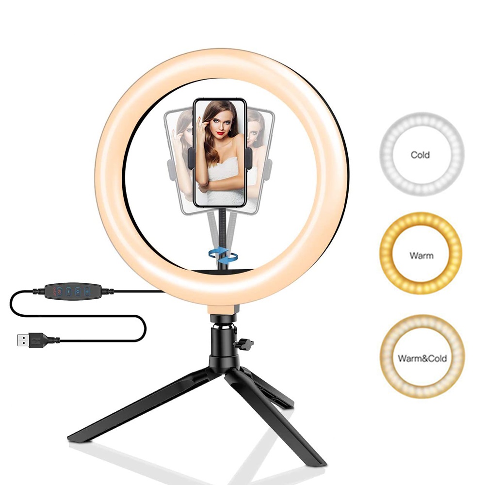Photography Lighting Set Up - 26cm 10 polegada led anel selfie
