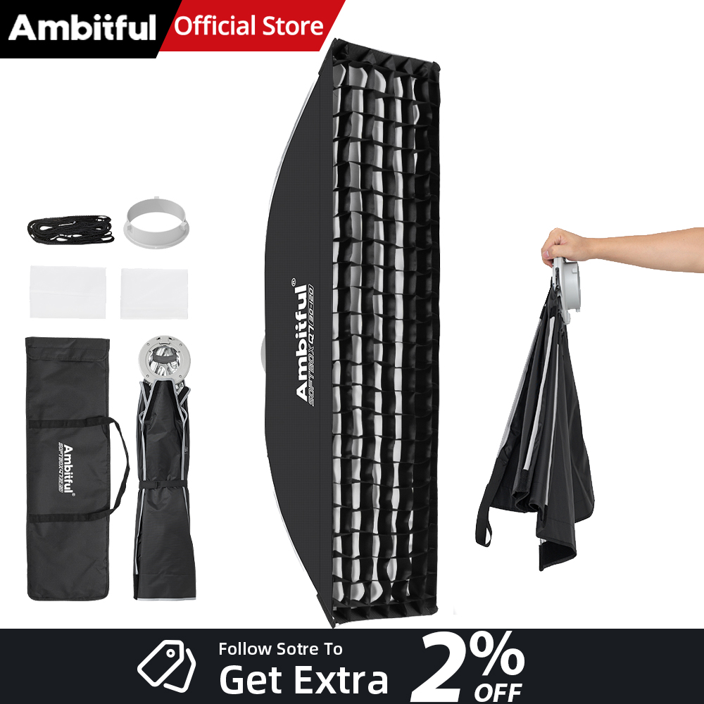 Photography Lighting Set Up - AMBITFUL Q7-II 30*120cm Softbox Retangular com