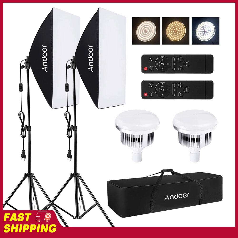 Photography Lighting Set Up - Conjunto de Iluminação Softbox Andoer para