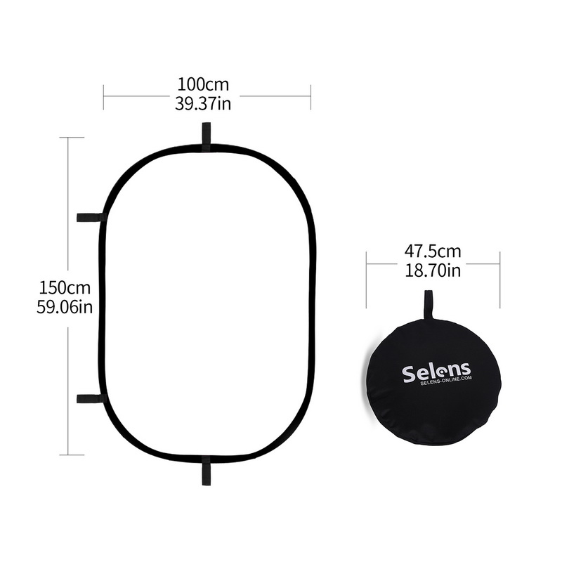 Photography Lighting Reflectors - Refletor oval dobrável 100x150cm, placa de
