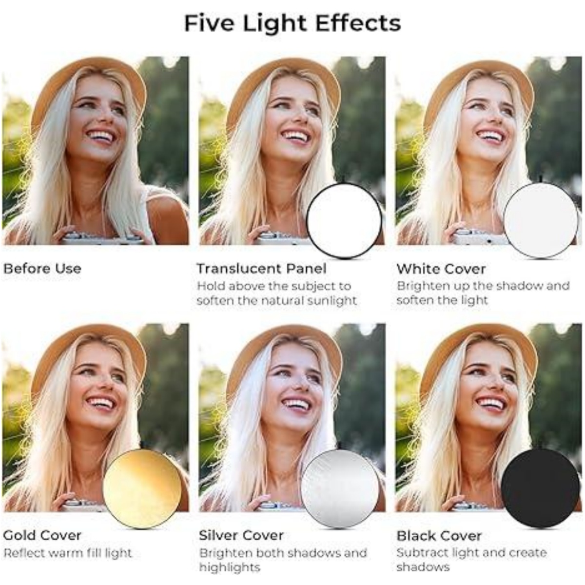 HUANYINGBJB Portátil 5 em 1 Re - Photography Lighting Reflectors avaliação e preço