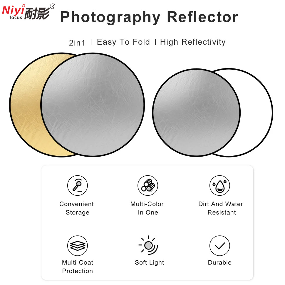 Refletor Portátil Redondo 2 em - Photography Lighting Reflectors avaliação e preço