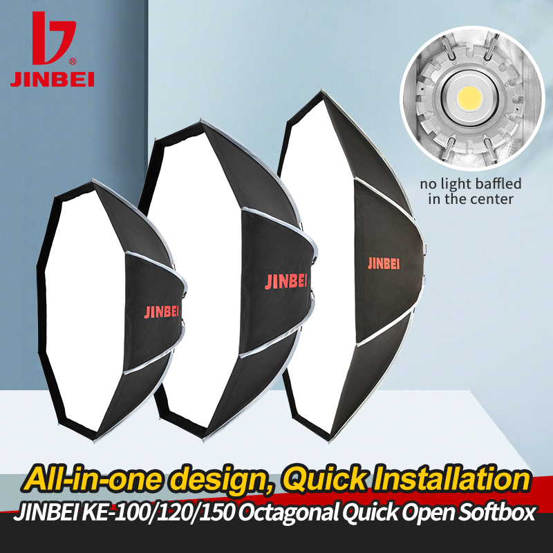 JINBEI KE-150cm Softbox Octogo - Photography Studio Lighting Set Up avaliação e preço
